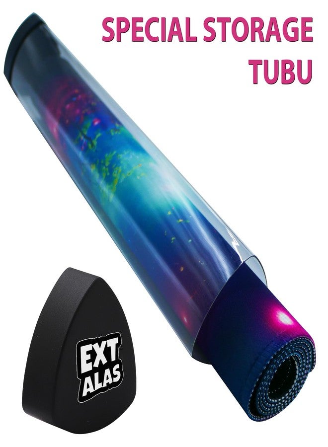 Extalas MTG Playmat TCG Playmat -Includes Storage Tube and 7 Dice-Experience Top-Tier Quality and Edge-Locking Waterproof and Non-Slip Mat! (playmat Without Zones, 1-Pretty Purple Fluorescence) - Image 2